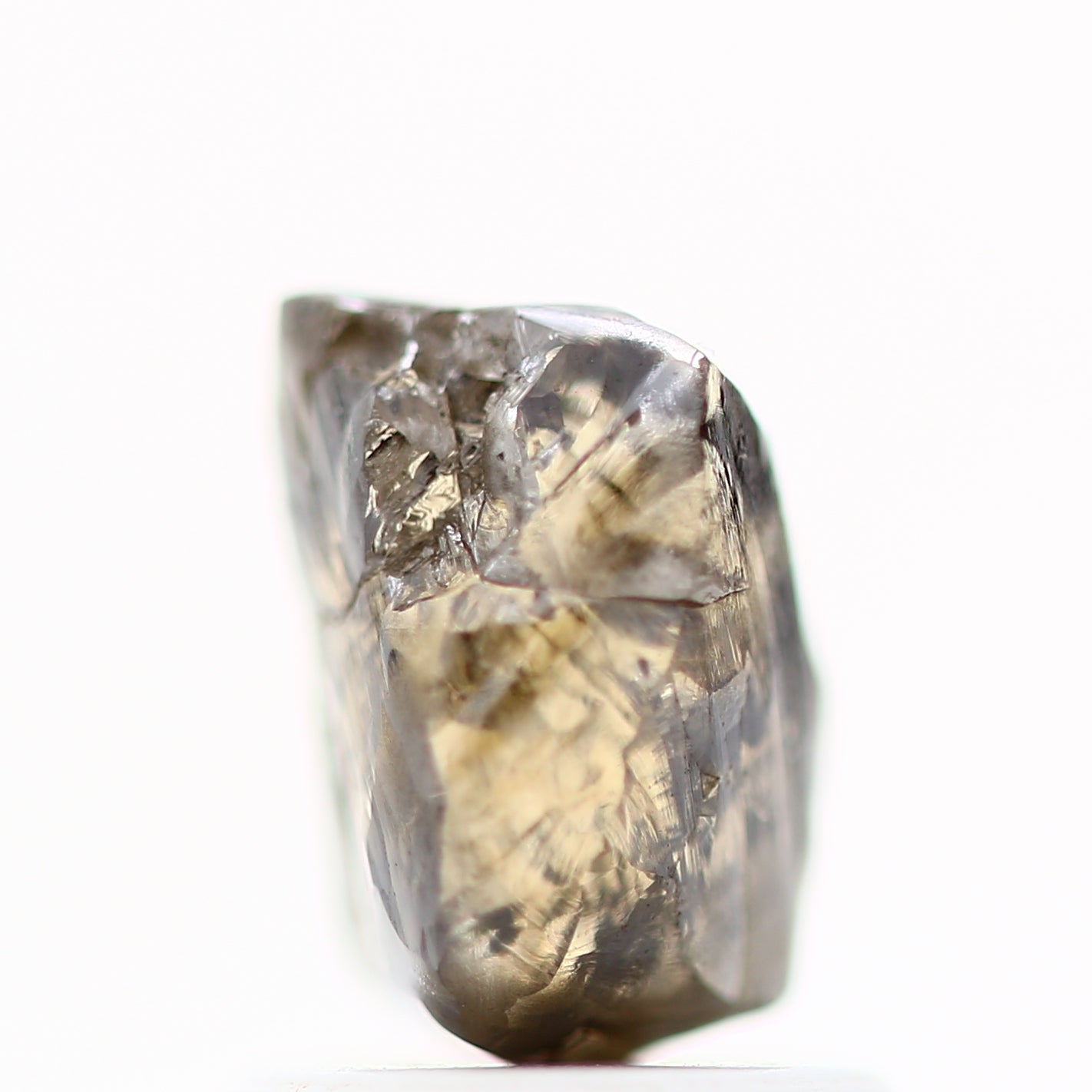 Natural Rough Octahedron Fancy Brown Uncut Diamond 1.86 Carat Design Rough Diamond Engagement Ring